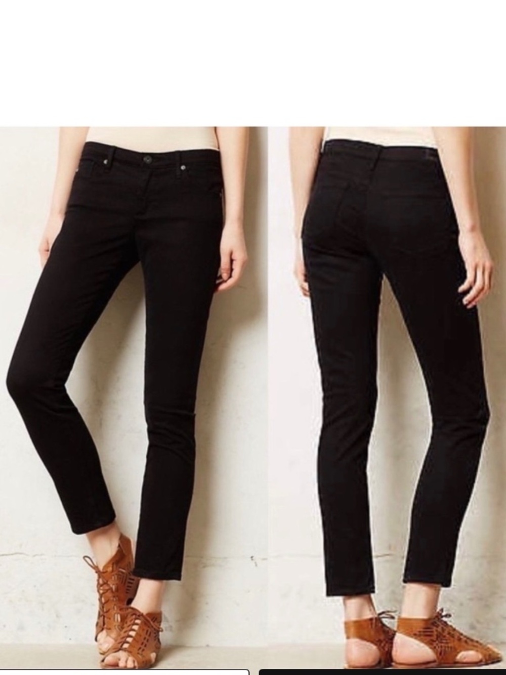 AG Adriano Goldschmied The Stevie Ankle Black Slim Straight Jeans NWT SZ 27
